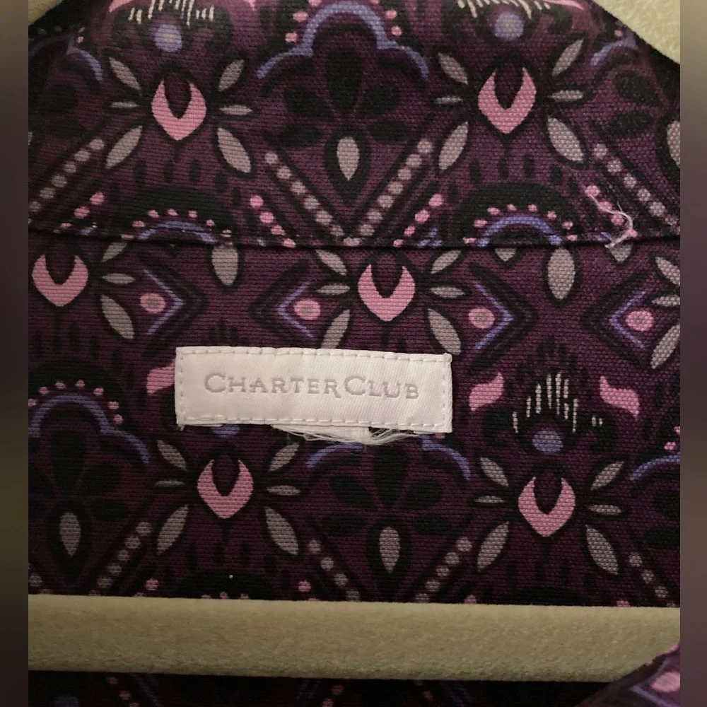 Charter Club Purple Paisley Jacket‎ size Large - Picture 4 of 6